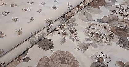 Textil - Látka,,hnedé a šedé ruže" (Maxi) - 16405834_