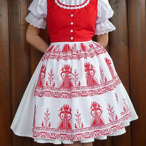 Iné oblečenie - Zásterka Slovenská mamička červená - 16402827_