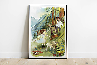 Kresby - Dievča v horách- print - 16403224_