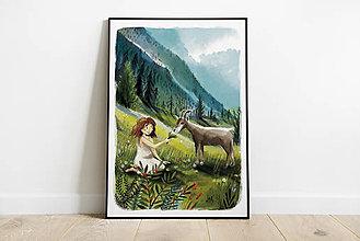 Kresby - Dievča v horách II- print - 16403346_