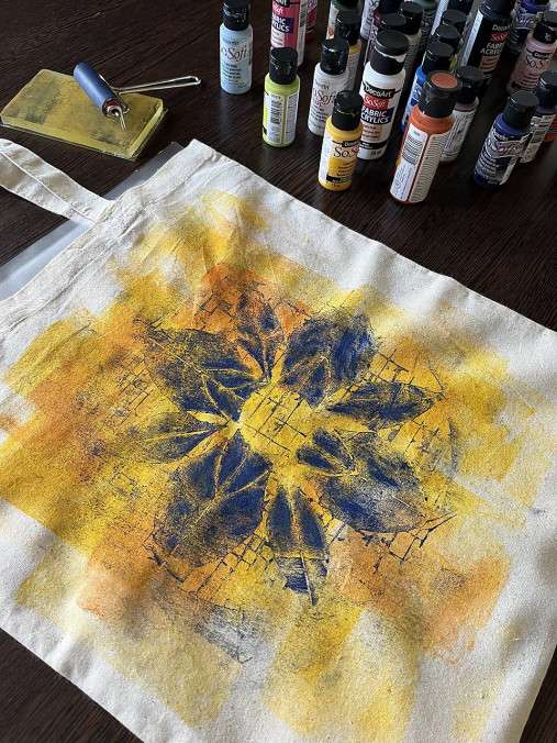 Kurz Maľovania na textil s Gel printing plate 07.03.2024