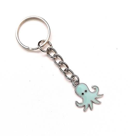 Kľúčenky - Kľúčenka - chobotnica (modrá) - 16406118_