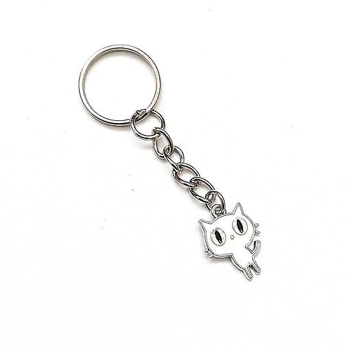 Kľúčenky - Kľúčenka - mačka (biela) - 16406132_