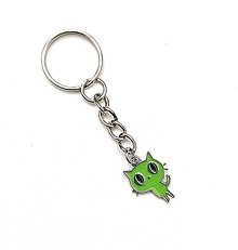 Kľúčenky - Kľúčenka - mačka (zelená) - 16406138_