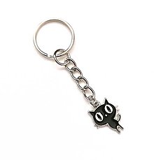 Kľúčenky - Kľúčenka - mačka (čierna) - 16406141_
