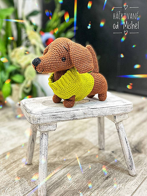 Hračky - Háčkovaný jazvečík - 16406177_