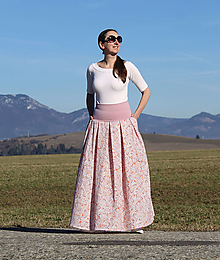 Sukne - Dlhá mušelínová sukňa so vzorom paisley - 16402742_