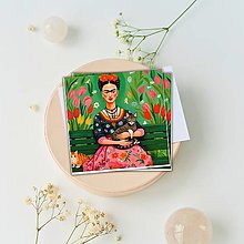 Papier - Pohľadnica s posolstvom "Frida s mickou" - 16406147_