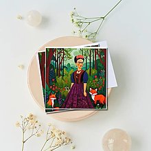 Papier - Pohľadnica s posolstvom "Frida & Fox" - 16406176_