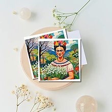Papier - Pohľadnica s posolstvom "zakvitnutá Frida" - 16406180_