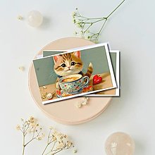 Papier - Pohľadnica s posolstvom "mačiatko love" - 16406244_