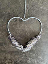 Dekorácie - Veniec zo sušených kvetov (Srdce violet) - 16404317_