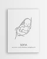 Grafika - Narodenie dieťatka - personalizovaný plagát - 16404408_