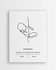 Grafika - Narodenie bábätka - personalizovaný plagát - 16404407_