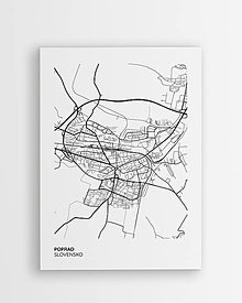 Obrazy - Mesto POPRAD - moderný minimalistický plagát - 16404539_