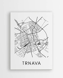 Obrazy - Mapa mesta TRNAVA - moderný minimalistický plagát - 16404785_