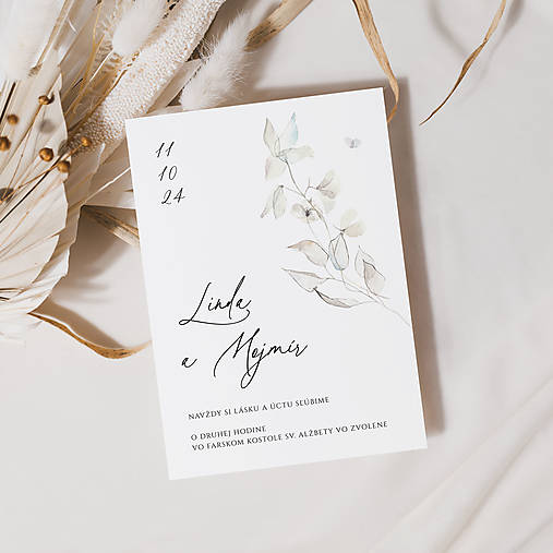 Papiernictvo - Elegantné kvetinové svadobné oznámenie Linda - 16406044_