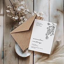 Papiernictvo - Jemné kvetinové svadobné oznámenie Marika - 16405753_