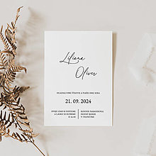 Papiernictvo - Moderné minimalistické svadobné oznámenie Liliana - 16406087_