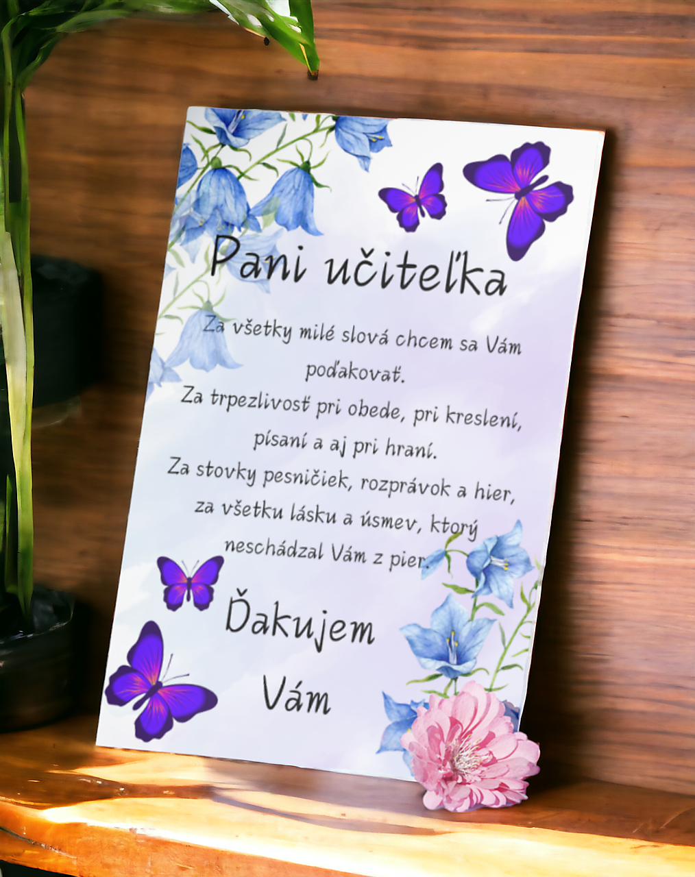 Tabuľka včeličky, lienka, motýliková trieda