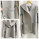 Bundy a kabáty - Dámský kabátek, přehoz šedý s kapucí-S/M - 16402927_