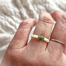 Prstene - Prsteň*smaragd*perleť*brúsený*Ag - 16404280_