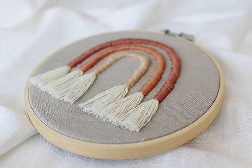 Dekorácie - Ručne vyšívaná dekorácia - Dúha - 16402690_