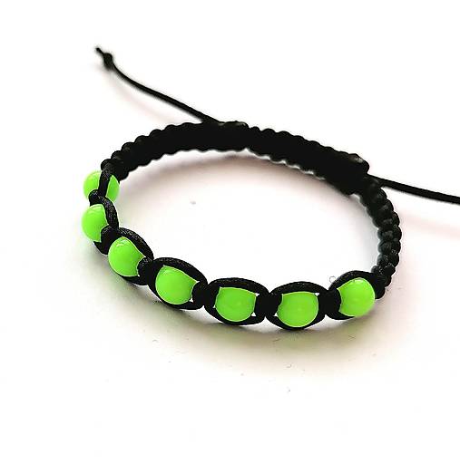 Detské doplnky - Detské shamballa náramky (žltozelená) - 16407743_
