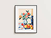 Grafika - Print Art| Zátišie vázy a ovocie - 16407821_