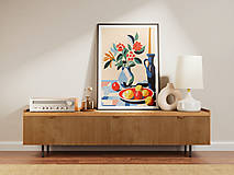 Grafika - Print Art| Zátišie vázy a ovocie - 16407904_