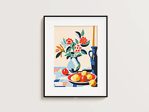 Grafika - Print Art| Zátišie vázy a ovocie - 16407821_