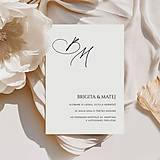 Papiernictvo - Elegantné svadobné oznámenie Brigita s iniciálami mien - 16408932_