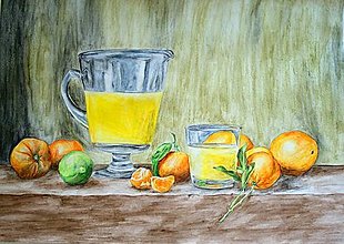 Obrazy - Zátiší s pomeranči - 16408089_