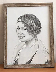 Kresby - Portrét (dřevěný rám) - 16408297_