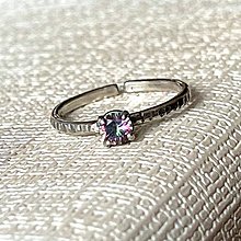 Prstene - ZĽAVA 40% Mystic Quartz Silver Ring AG925 / Jemný strieborný prsteň s mystic krištáľom E014 - 16411623_