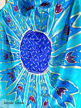 Šatky - Hedvábný šátek Slunce s tulipány - 16410722_