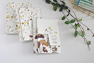 Papiernictvo - Zápisník do vrecka ("VEĽKÉ lúčne kvety" - 10 listov maslovej farby, bez linajok) - 16410069_