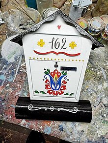Nádoby - Maľovaná poštová schránka - farebný ornament - 16411190_