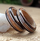 Prstene - Snubné prstene s dvoma druhmi driev - 16410707_