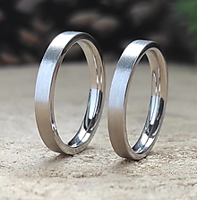 Prstene - Snubné oceľové prstene - matné - 16412051_