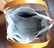 Veľké tašky - Kožená "HOBO" kabelka *smoky gray* - 16410793_