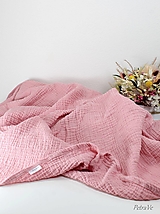 Šatky - Mušelínová deka, letná prikrývka, šatka-broskyňová - 16410957_