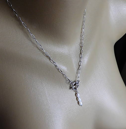 Náhrdelníky - Náhrdelník nerez s perličkami - 16411393_