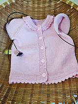 Detské oblečenie - Svetrík s čipkou 100% Baby merino - 16409711_