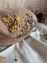 Čiapky, čelenky, klobúky - Baretka so zimnou vetvičkou - 16409917_