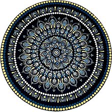 Obrazy - Mandala maľovaná na plátne (Ø 30 cm) - 16409149_