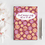 Papiernictvo - Zápisník s netoxickou pozitivitou Floral - sedmokrásky farbené - 16409987_