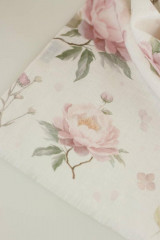 Šatky - Dámska exkluzívna šatka zo 100% ľanu s romantickými kvetmi "Linen peony" - 16413981_