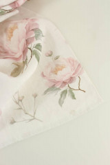Šatky - Dámska exkluzívna šatka zo 100% ľanu s romantickými kvetmi "Linen peony" - 16413983_