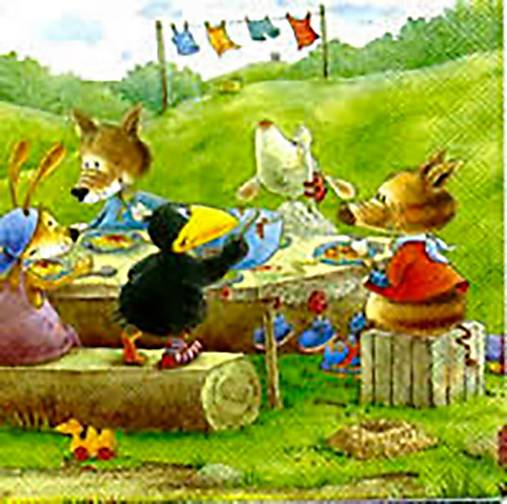 Papier - Servítka Nezbedný havran na oslave 4ks (S352) - 16414658_